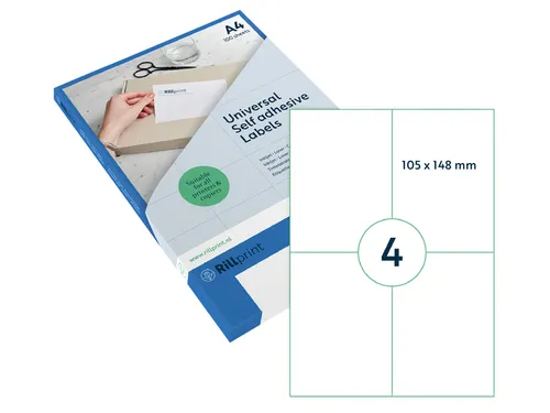 Etiket Rillprint 105x148mm mat transparant 100 etiketten