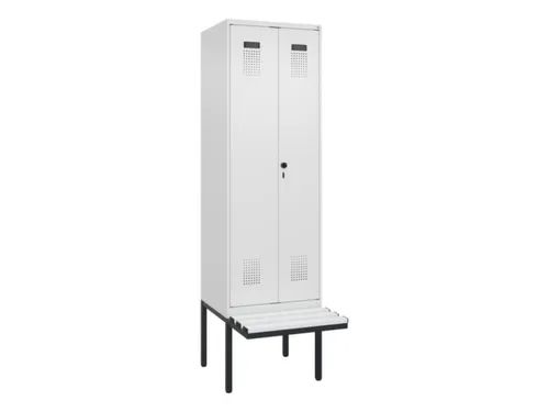 locker met bank,voor scheiding van kleding,HxBxD 2120x600x815mm,2vak