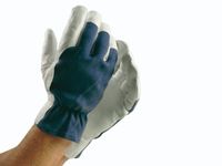 Handschoen Tropic, Blauw/grijs Geitenleer Katoenen Rug Maat 8