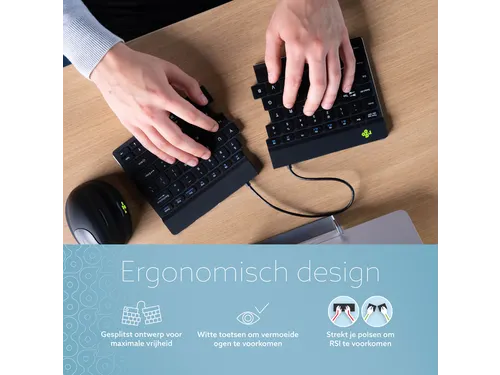 Ergonomisch Toetsenbord R-Go Split Break V2 QWERTY US Zwart