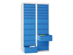 ladekast,HxBxD 1800x1000x500mm,22lade(n),RAL7035,front RAL3000