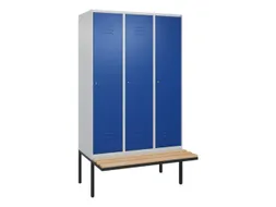locker met bank,HxBxD 2120x1200x815mm,3vak,vak B 400mm,cil.-slot