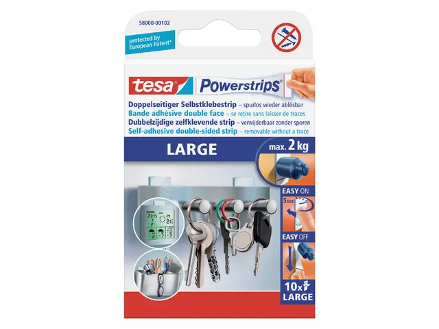Kleefstrips tesa Powerstrips LARGE dubbelzijdig 2kg 10 stuks