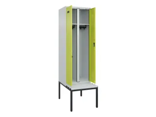 locker met bank,voor scheiding van kleding,HxBxD 2120x600x815mm,2vak - 1