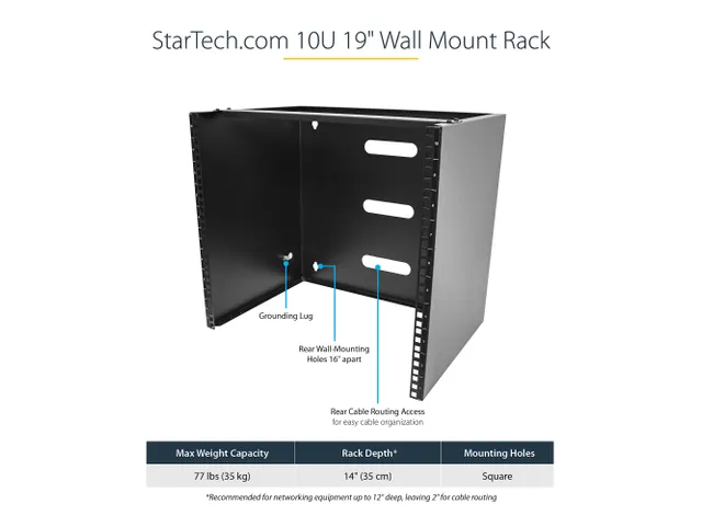 10U Wandmonteerbaar Netwerk Rack 19 inch Zwart