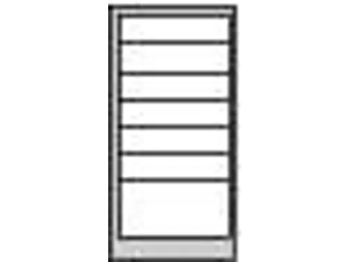 ladekast,HxBxD 900x500x500mm,7lade(n),cil.-slot,RAL7035,front RAL3000