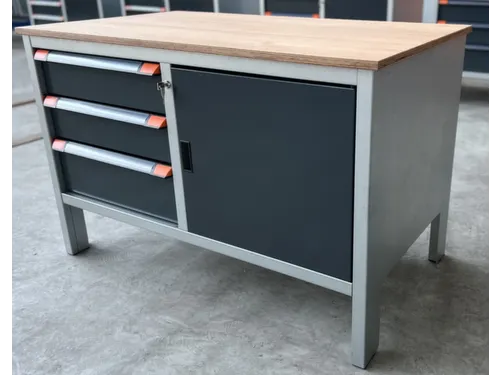 werkbank,HxBxD 870x1250x725mm,multiplexblad,draagverm. 1000kg,4voeten