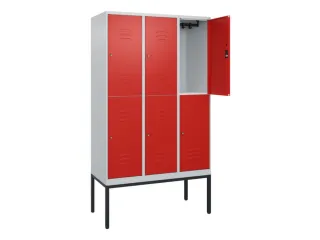 dubbeldekse locker,HxBxD 2120x1200x500mm,3x2vak.,vak B 400mm,cil.-slot - 2