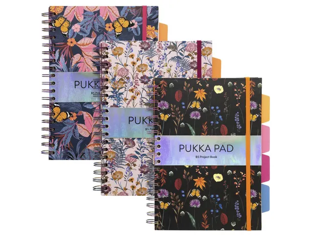 #Projectboek Pukka Pad B5 lijnBloom pak a 3st. ass.