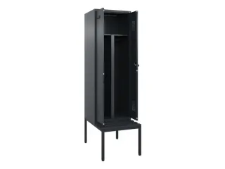 PBM-locker met bank,HxBxD 2120x600x815mm,2vak,vak B 300mm,draaigrendel - 1