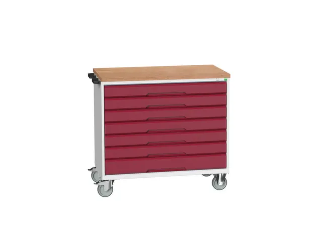 gereedschapswagen 980x1050x600mm multiplexblad 7 laden RAL7035+RAL3004