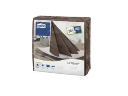 Linstyle Dinnerservet 39x39cm cocoa 1/4 vouw, ds 600 stk (12x5