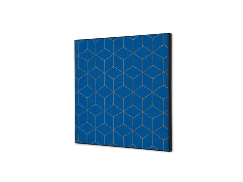 Wanddecoratie Textiel Set 40x40cm Hexagon Blauw-Bruin