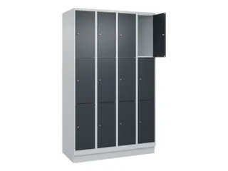 lockerkast,HxBxD 1950x1200x500mm,4x3vakken,vak B 300mm,cil.-slot - 1