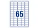 Etiket Avery J8651-25 38.1x21.2mm Inkjet wit 1625 stuks