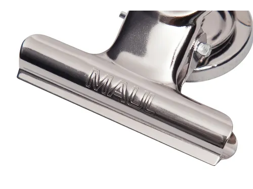 Papierklem MAUL Bulldog met magneet 52mm capaciteit 20mm zilver