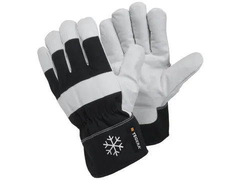 Tegera 377 koudebestendige lederen handschoenen, zwart/wit, maat 10, p
