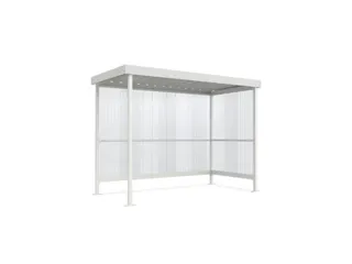 rokersoverkapping,HxBxD 2360x2960x1580mm,wanden gegolfd polycarbonaat - 4