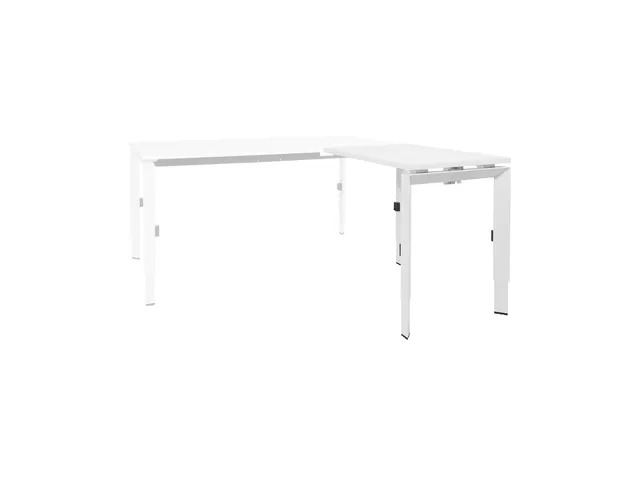 Bureau Linesto N3 aanbouwtafel 80x60cm krijtwit 25mm wit