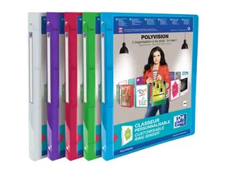 Presentatieringband Oxford Polyvision A4 4-rings O-mech 20mm assorti - 1