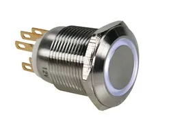 Drukknop IN Roestvrij Staal Spdt 1NO 1NC - Witte Ring - 19mm