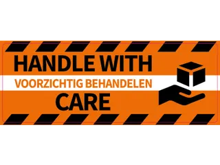 Verpakkingsetiketten 46x125mm Op Rol Handle With Care 250 Stuks - 2