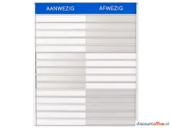 In-uit Bord 15 Namen Aluminium Aan/afwezigheidsbord Groot
