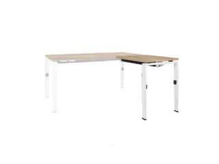 Bureau Linesto N4 aanbouwtafel 80x60cm honey castello 25mm wit - 1