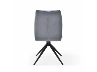 Bezoekersstoel,Stervoetonderstel Ronde Buis Zwart,Zitting Stof Slate - 5
