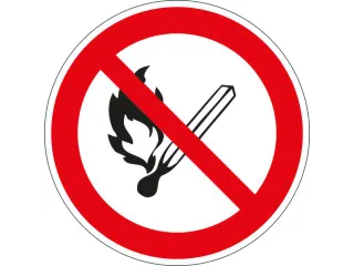 verbodsbord,geen open vlam,sticker,folie,lang nalichtend,Ø 200mm - 1