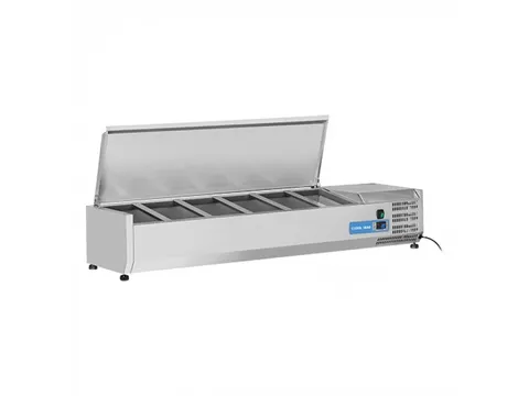 COOL HEAD Koelvitrine 6x 1/4 GN rvs deksel