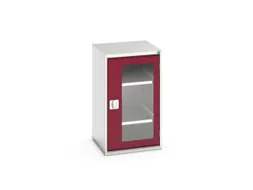 vitrinekast 900x525x550mm 2xStalen bodem romp RAL7035 front RAL3004