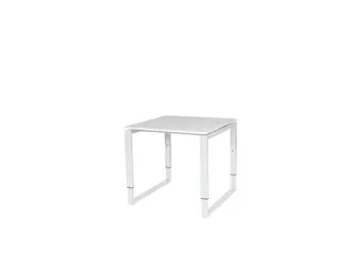 Domino Plus Bureau Hoogte Verstelbaar 800x800mm Grijs 25mm Wit O-Poot - 1