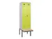 locker met bank,voor scheiding van kleding,HxBxD 2120x600x815mm,2vak