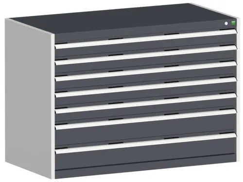 ladekast HxBxD 900x1300x650mm 7laden RAL7035 front RAL7016