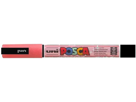 Verfstift Posca PC3M Fijne punt 0,9-1,3mm glitter rood