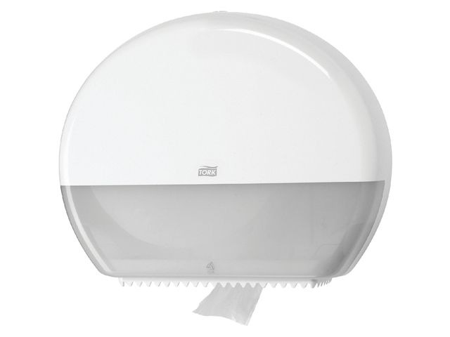 Toiletpapierdispenser Tork Jumbo T1 Elevation wit 554000 | ToiletHygieneShop.nl
