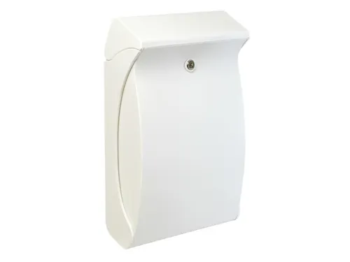 muurbrievenbus,kunststof,wit,HxBxD 419x271x129mm,inworp boven