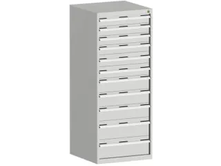ladekast HxBxD 1600x650x650mm 11laden RAL7035 front RAL7035 - 1
