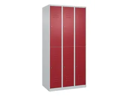 dubbeldekse locker,HxBxD 1850x900x500mm,3x2vak.,vak B 300mm,cil.-slot