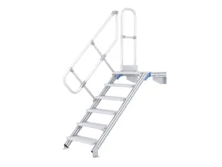 Bordestrap Bordes H 1 08m 5treden Trede B 600mm 45° Helling Aluminium - 1