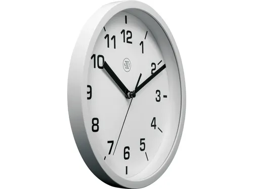 wandklok NXT diameter 20cm kunststof wit, witte wijzerplaat