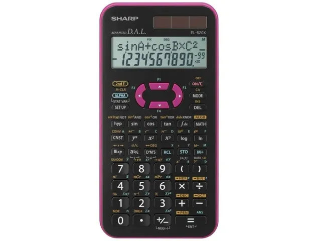Calculator Sharp-EL520XPK zwart-roze wetenschappelijk