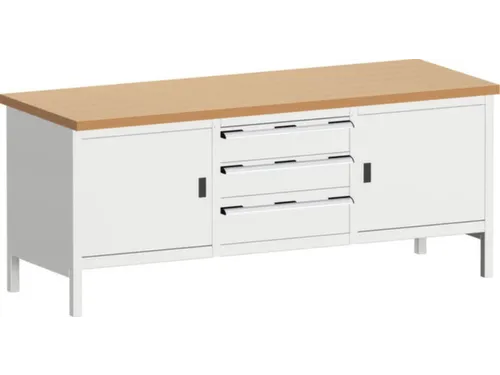 werkbank met opbergruimte,HxBxD 840x2000x750mm,beukenblad