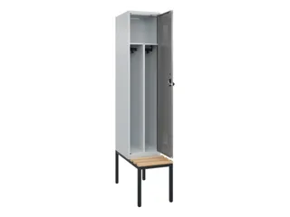 locker met bank,voor scheiding van kleding,HxBxD 2120x400x815mm,1vak - 1