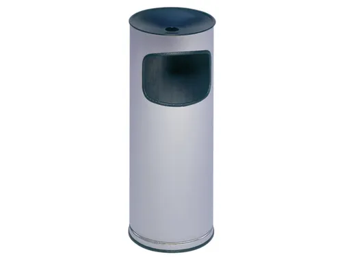 Combi-Asbak HXØ 610X250Mm Aluminium Opvangbak Zwart Rvs 17 Liter