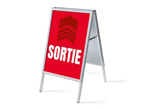 Stoepbord A1 complete set met print "SORTIE" Rood