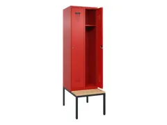 locker met bank,HxBxD 2120x600x815mm,2vak,vak B 300mm,cilinderslot