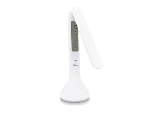 MROS502 Bureaulamp compact Wit met tijd, datum en temperatuur display
