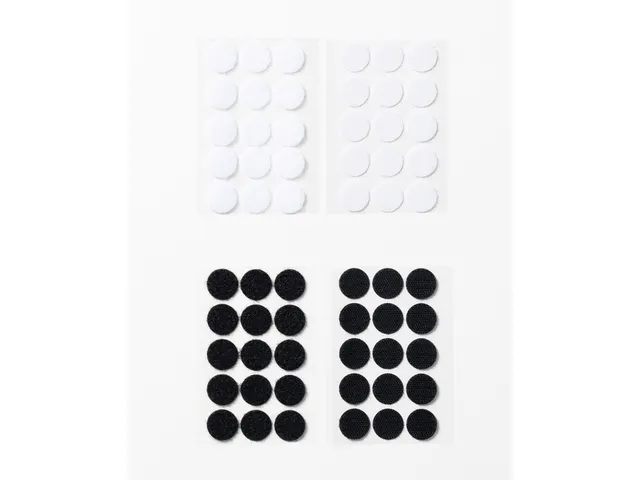 Klittenband Folia rond 2cm 15 stuks zwart 15 stuks wit